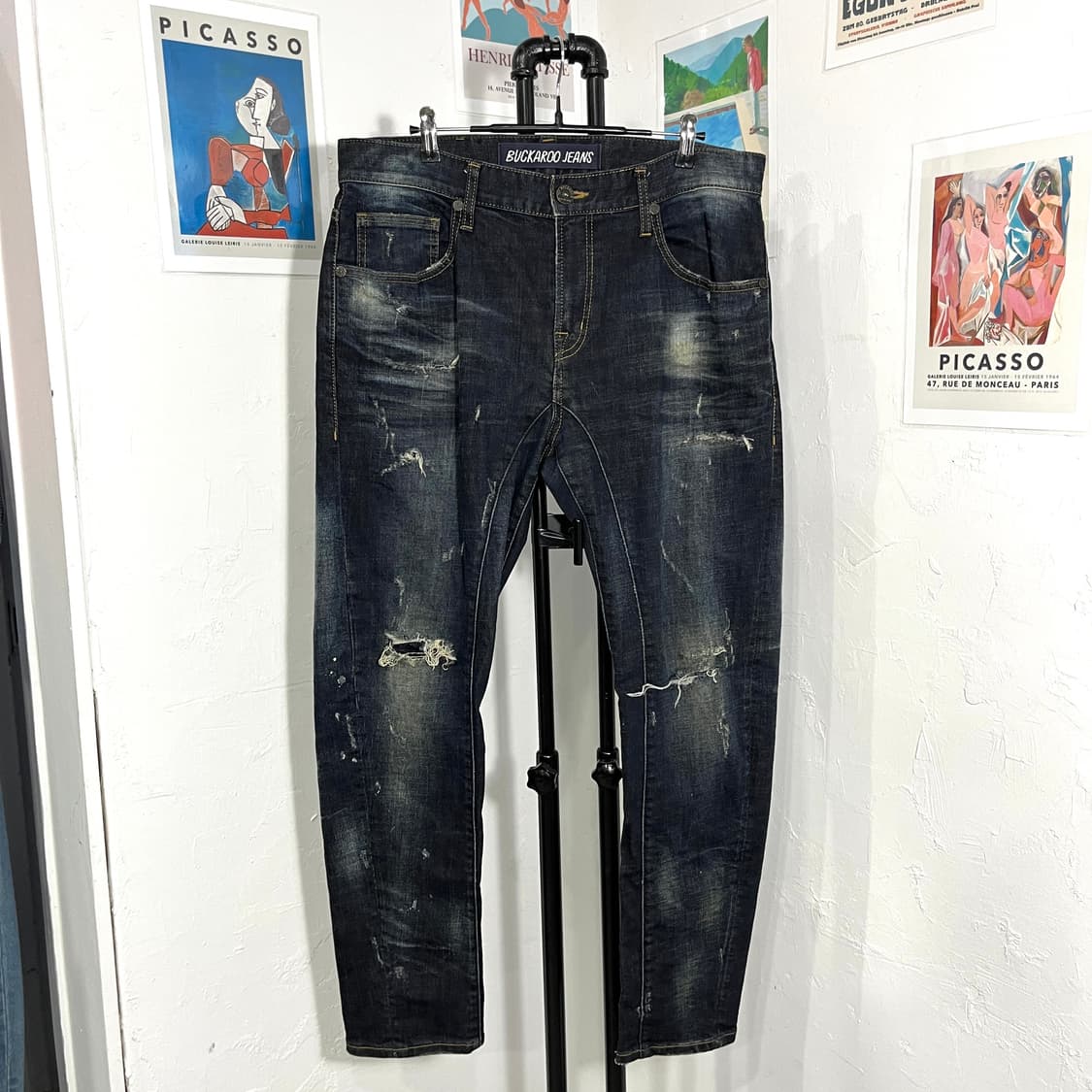 버카루 데미지 펑크 데님팬츠 상품이미지1