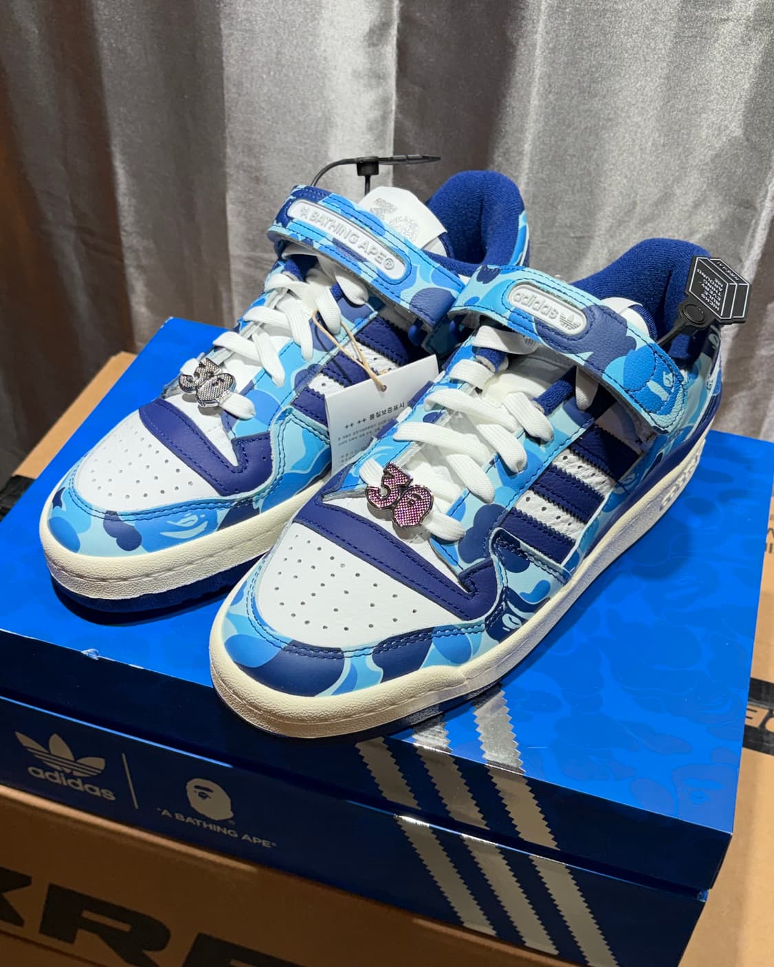 (새상품) 285, 255 아디다스 x 베이프 포럼 로우 블루 카모 상품이미지5