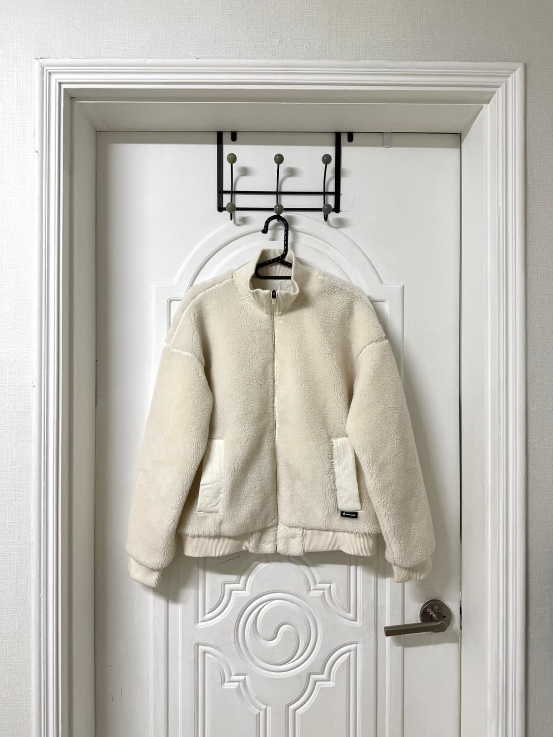 90사이즈 여성 스노우피크 뽀글이 후리스 집업 크림색 상품이미지1