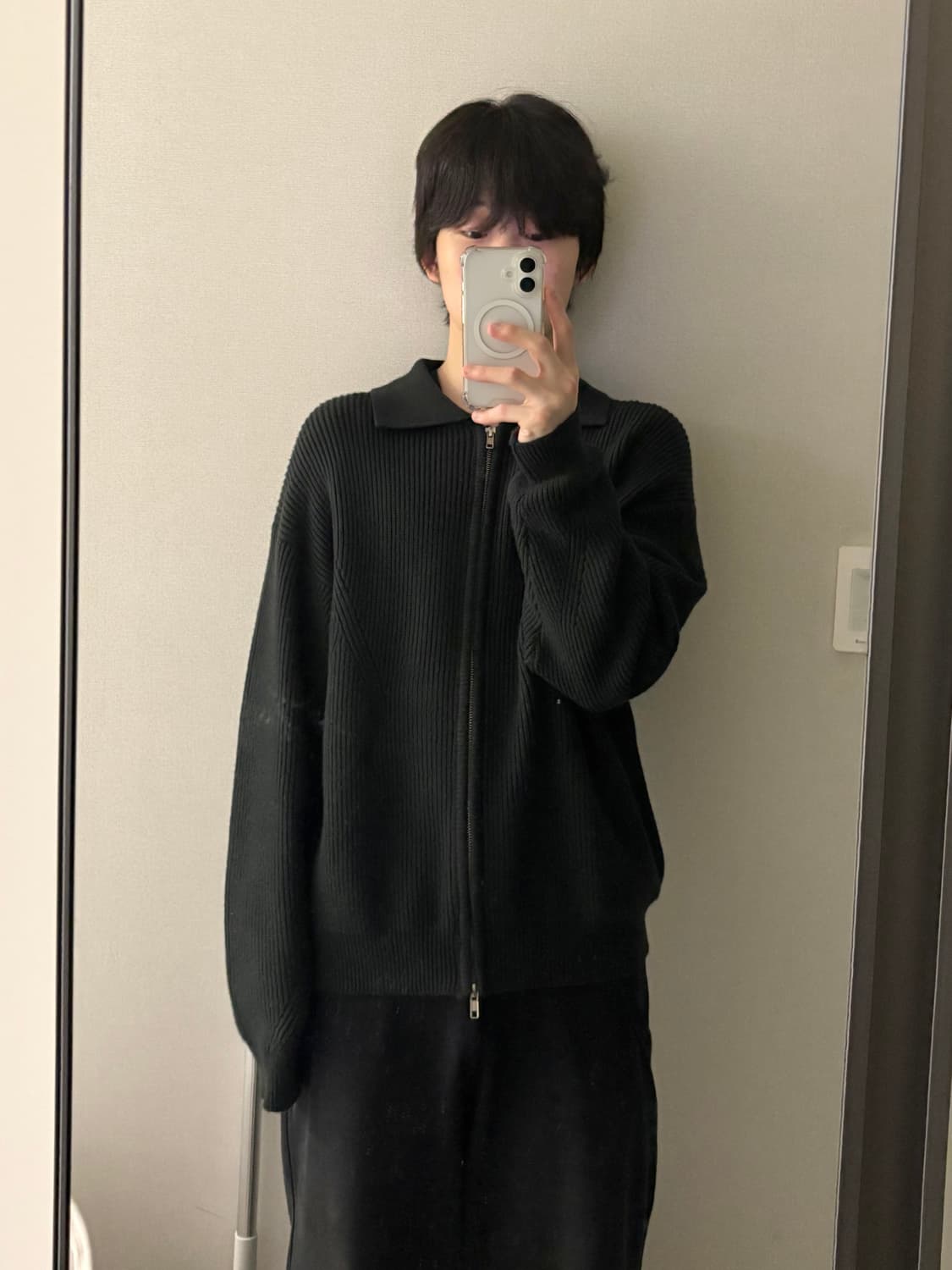 굿라이프웍스 니트 집업 - 그린 상품이미지4