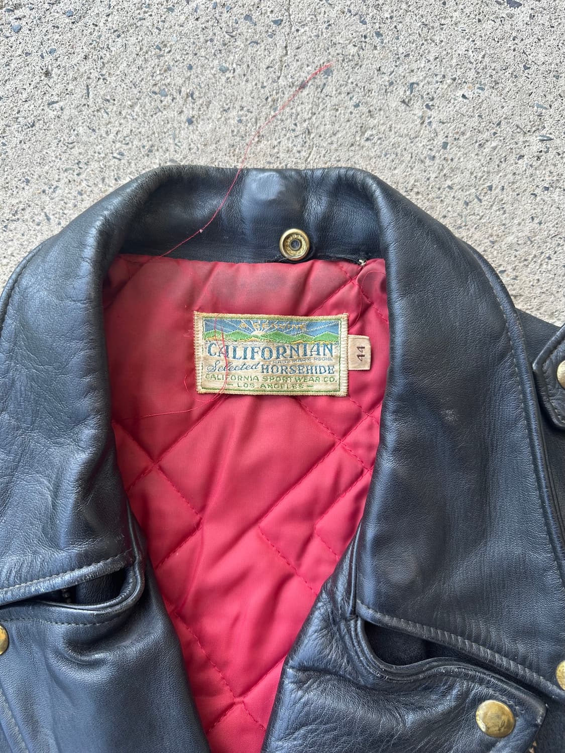 50s California Horse Hide Leather Jacket 상품이미지7