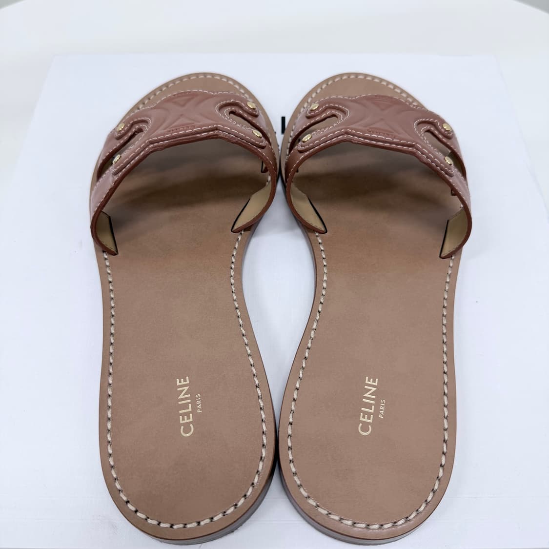 [S급/260] 셀린느 트리오페 카프스킨 뮬 샌들 슬리퍼 브라운 상품이미지7