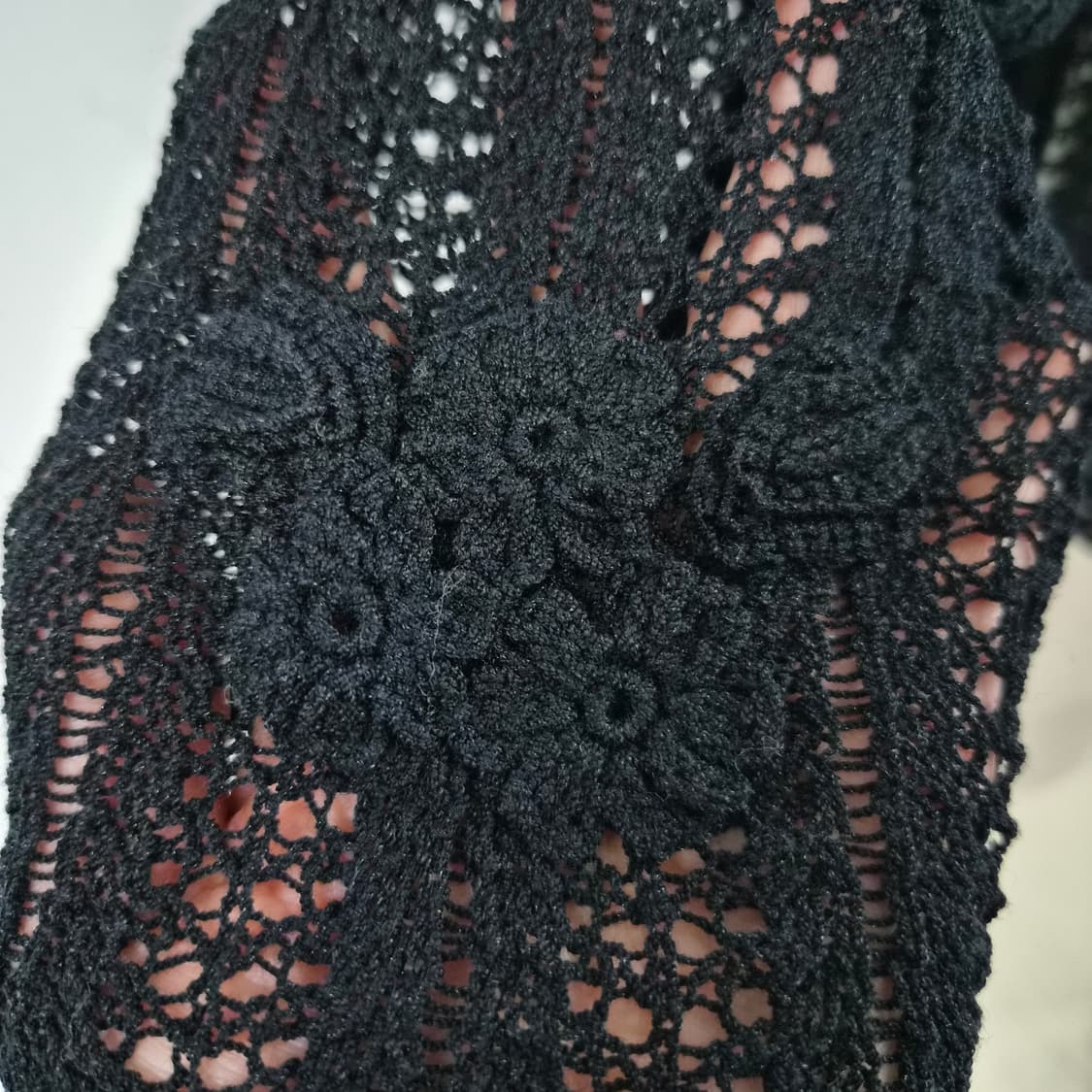 CORROSE 블랙 크로쉐 플라워 니트 가디건  상품이미지8