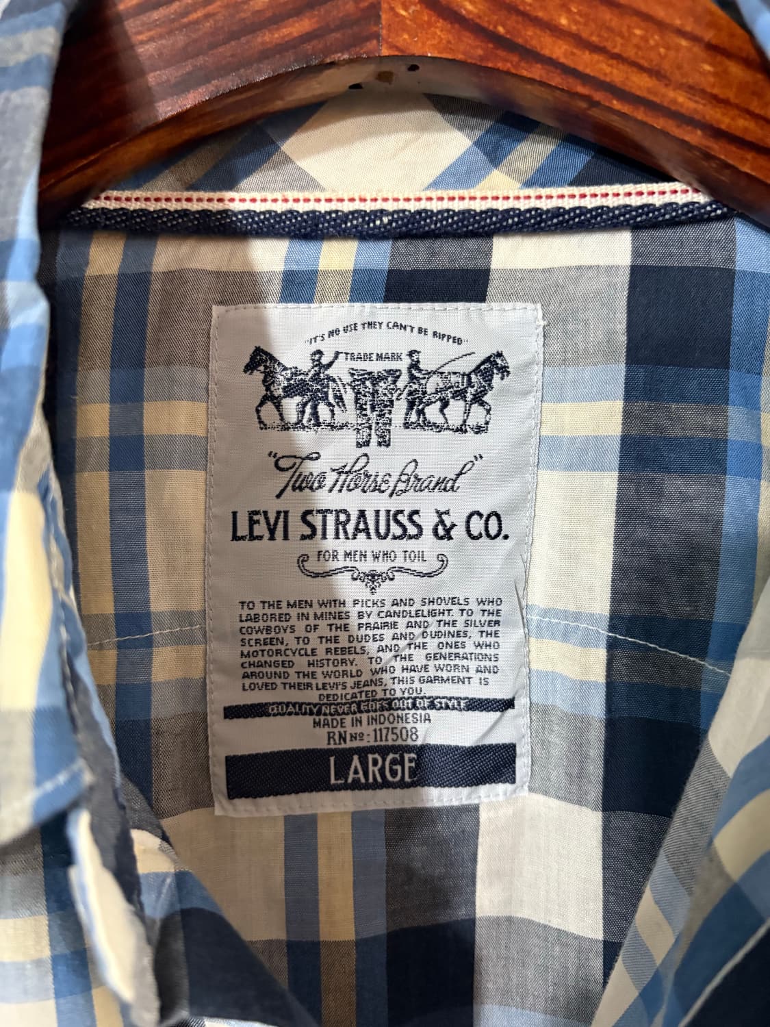 00‘s Levis Check Western  shirt. 상품이미지3