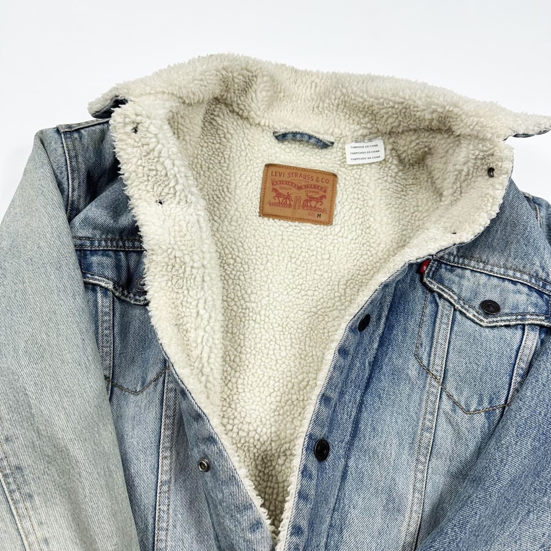 리바이스 오리지널 워싱 양털 트러커 청자켓 (M) 상품이미지5