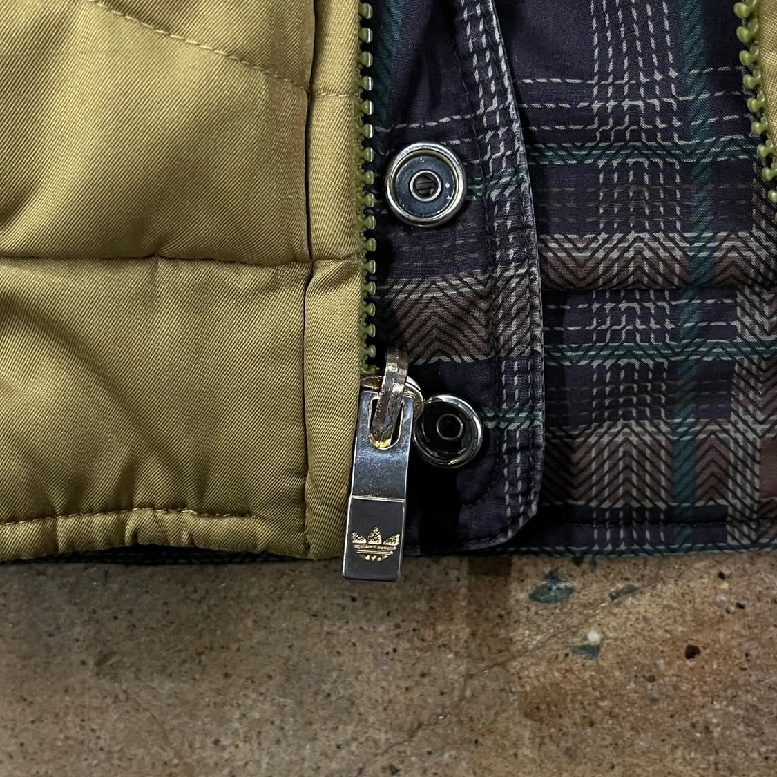 아디다스 양면 리버시블 체크 연두 그린 숏패딩 95 상품이미지9