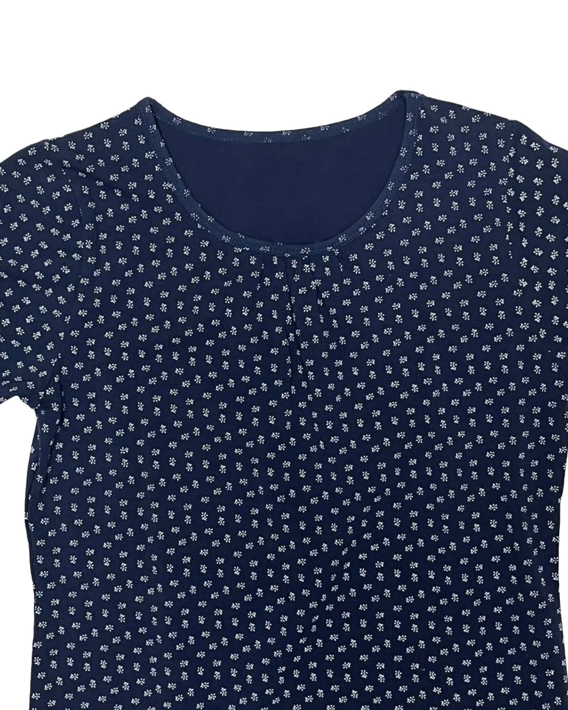 Navy flower pattern t shirt 상품이미지3