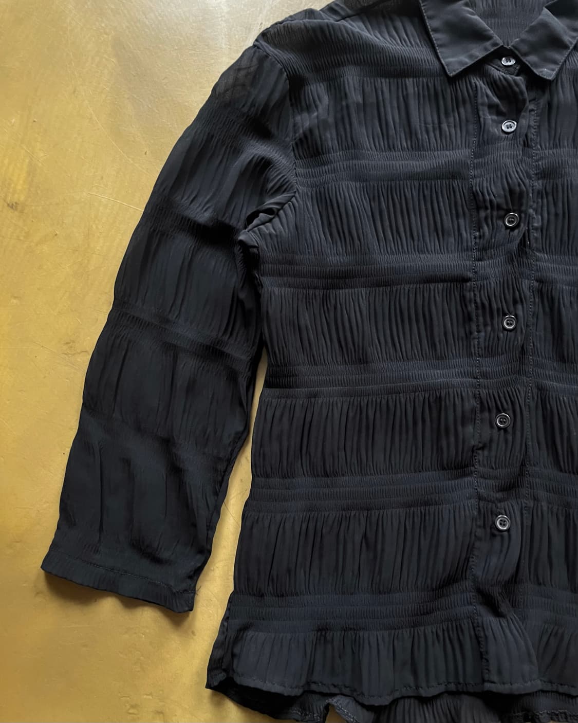 Jpn Vintage Real Pleats Black Shirt 상품이미지5