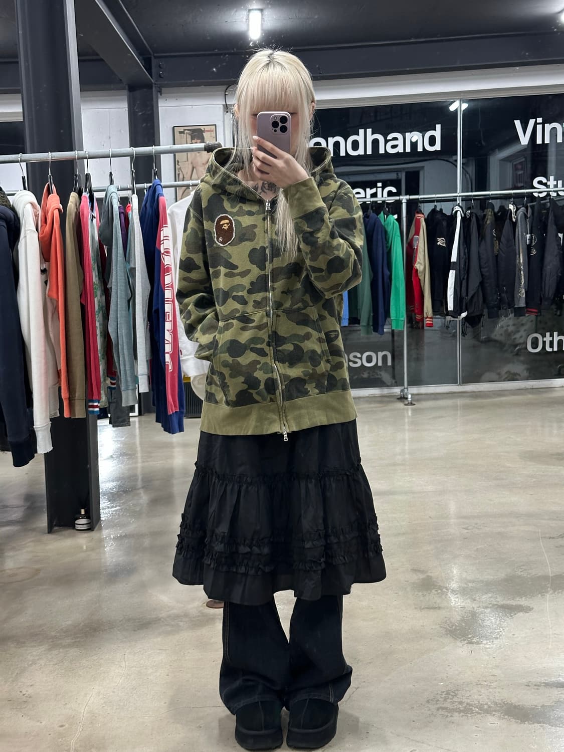 베이프 카모 빅헤드 패치 후드 집업 상품이미지2