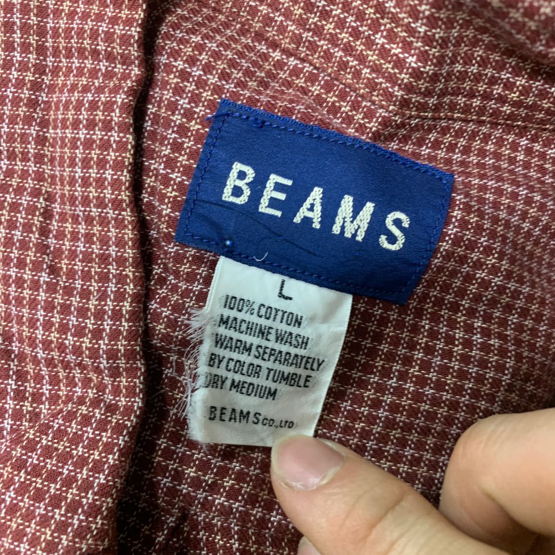 L)Beams 빔즈 빈티지 버튼다운 체크셔츠 상품이미지3