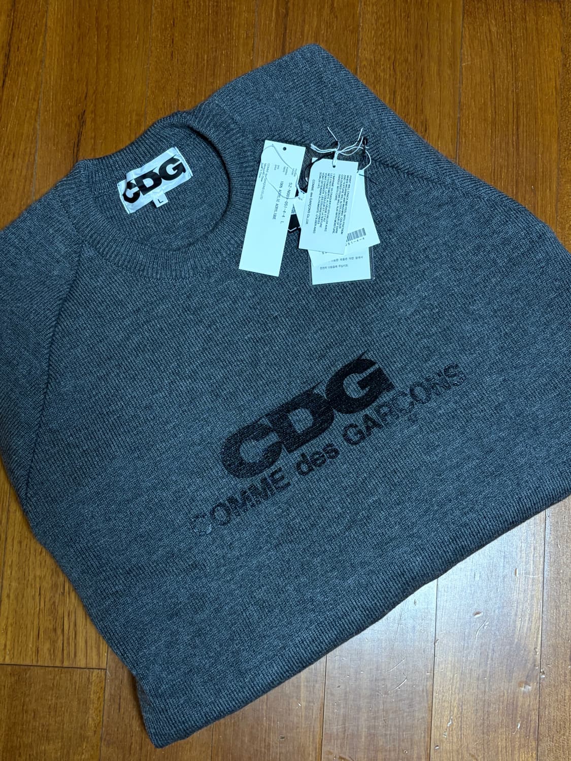 (L) CDG 라운드넥 스쿨 풀오버 그레이 상품이미지2