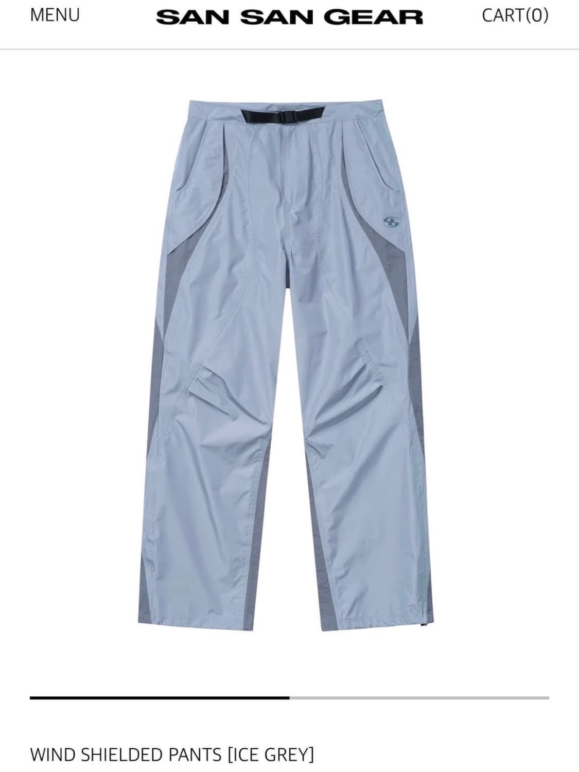 산산기어 wind shielded pants ice grey 1size 상품이미지1