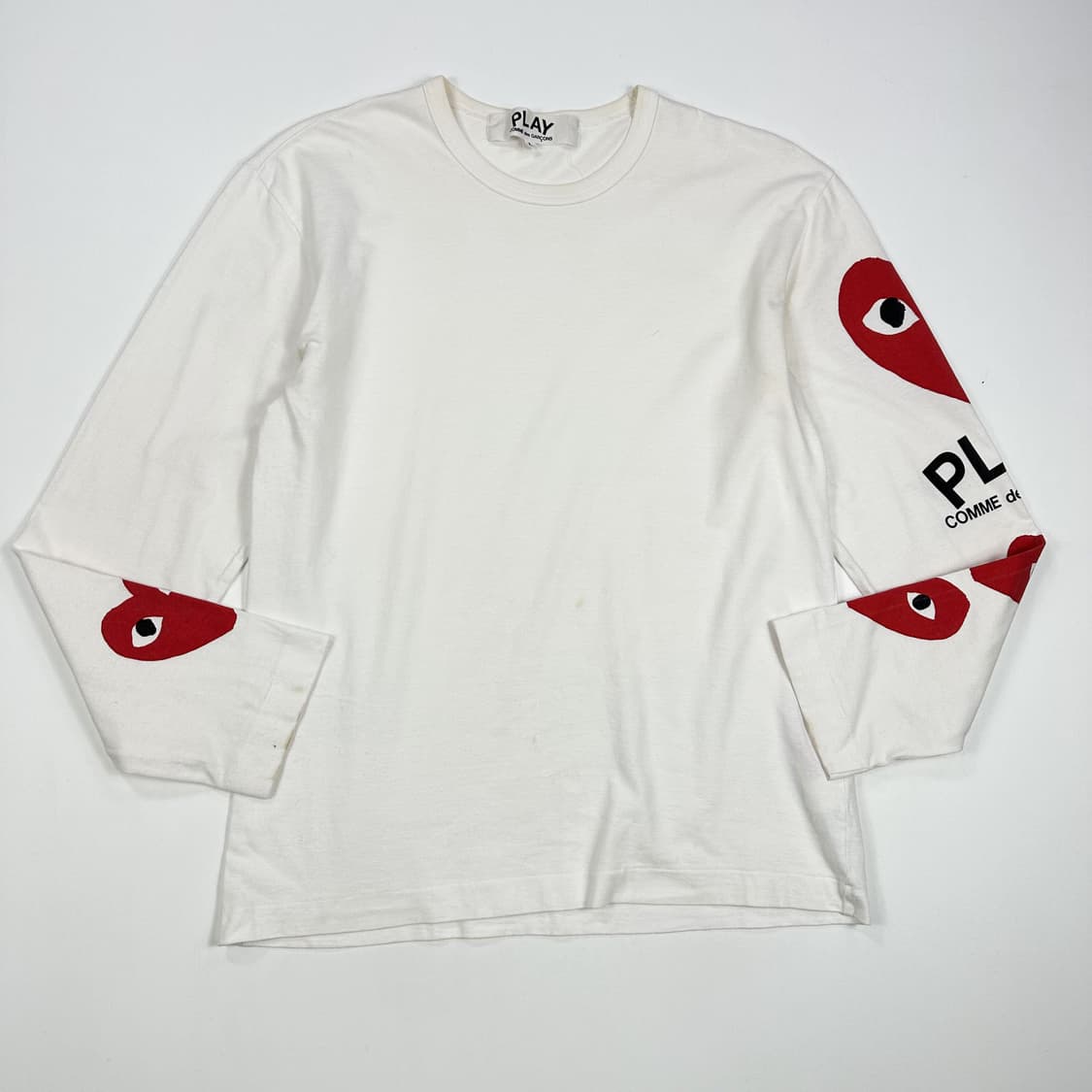 꼼데가르송 플레이하트 화이트 긴팔티셔츠 (L) 상품이미지2