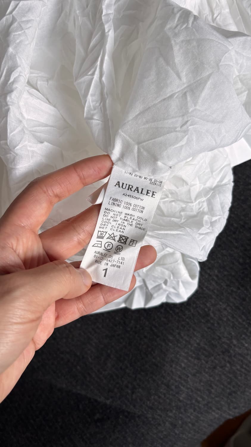 오라리 링클 워시드 FINX 트윌 스커트 화이트 1 상품이미지10