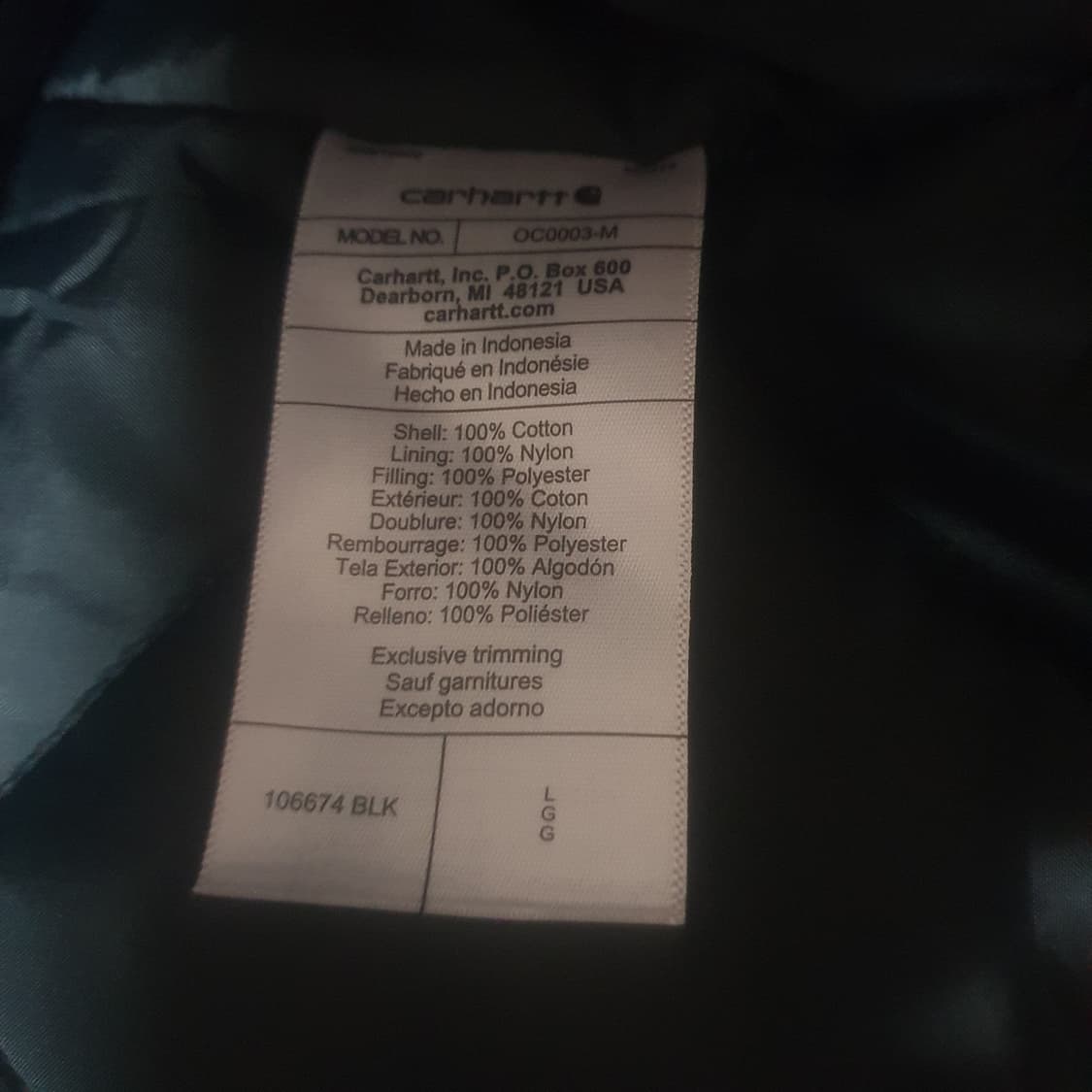 칼하트 트레디셔널 워크 자켓 L 루즈핏 블랙 상품이미지6