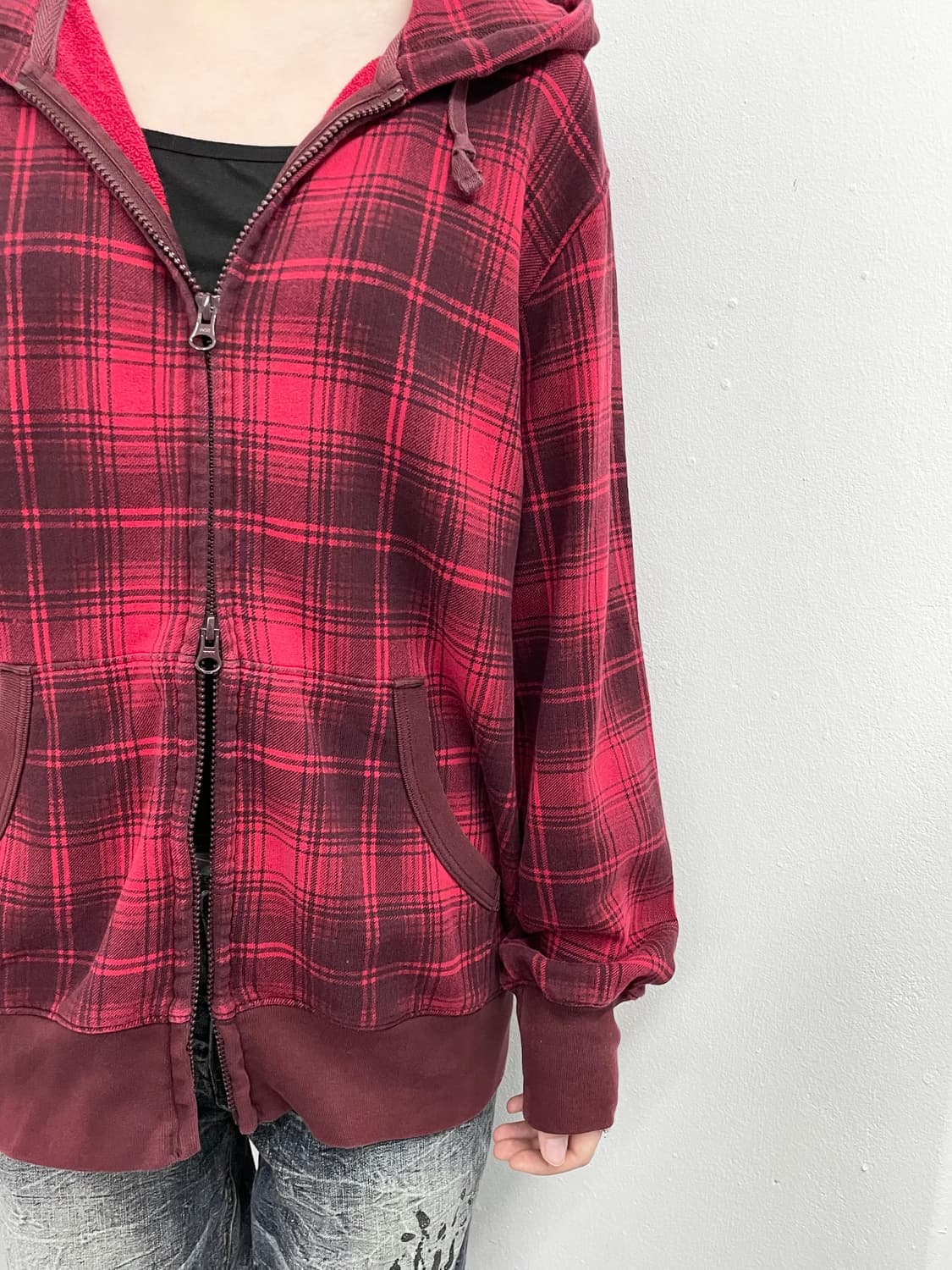 펑크 체크 투웨이 후드집업 상품이미지7