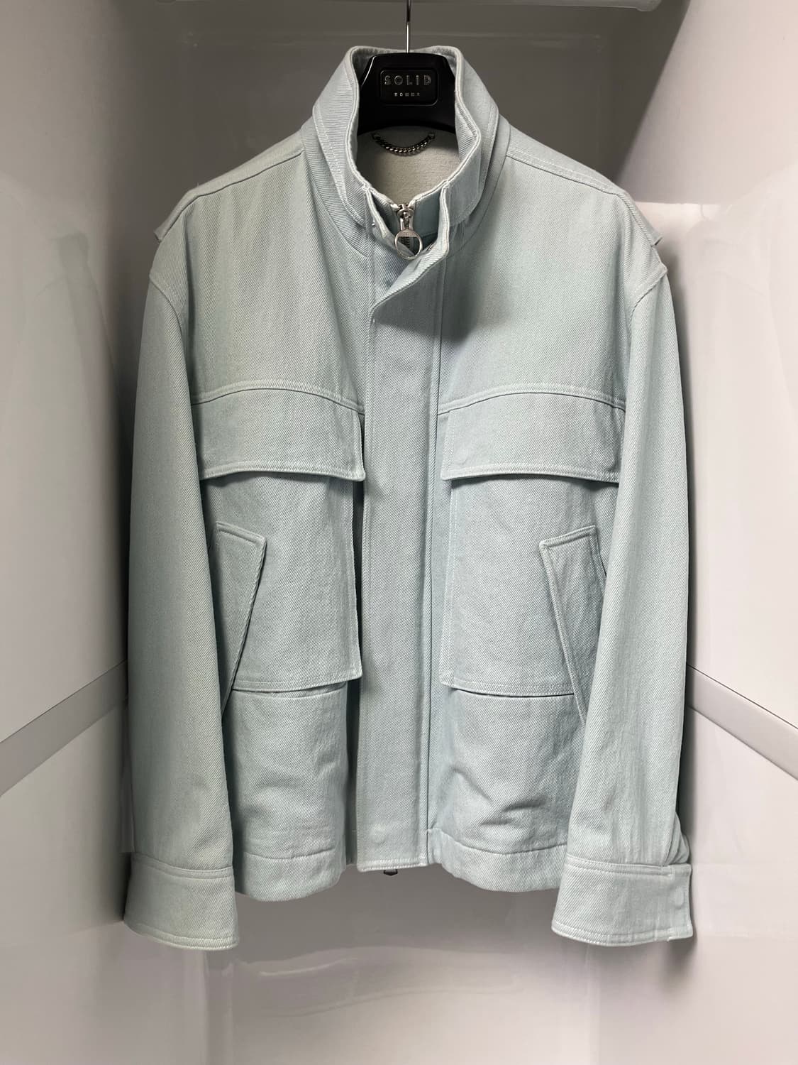 솔리드옴므 23ss 블루 멀티 포켓 데님 쉘파카 자켓 48사이즈 상품이미지1