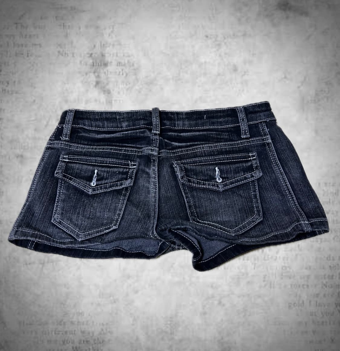 펑크 갸루 y2k무드 딱붙 흑청워싱 숏팬츠 상품이미지2