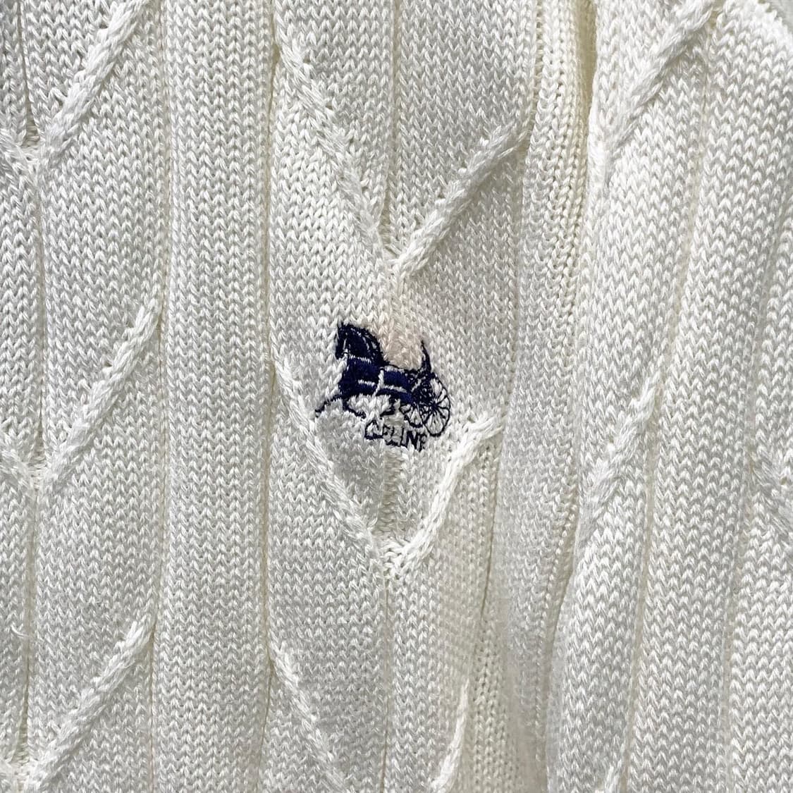 셀린느 화이트 로고 울 트위스트 니트 가디건 상품이미지4