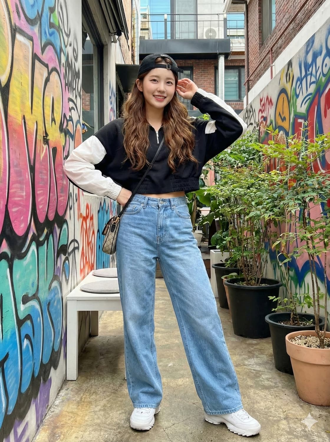 나이키 블랙/화이트 크롭 반집업 후드티_M 상품이미지1