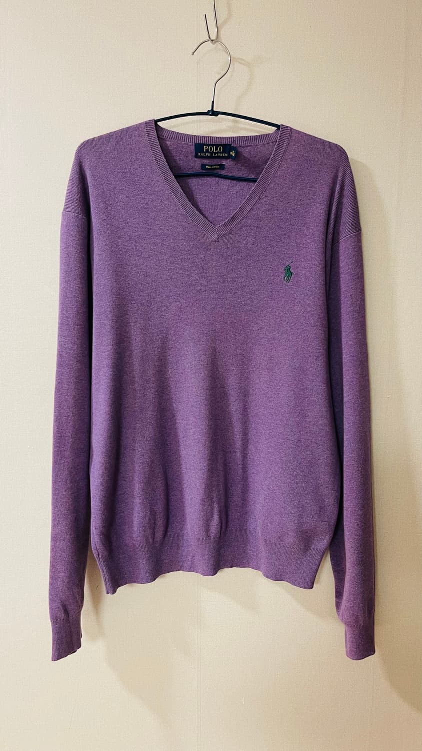 폴로 랄프로렌 피마코튼 브이넥 니트 M(175/96A) 실착 3회 상품이미지1