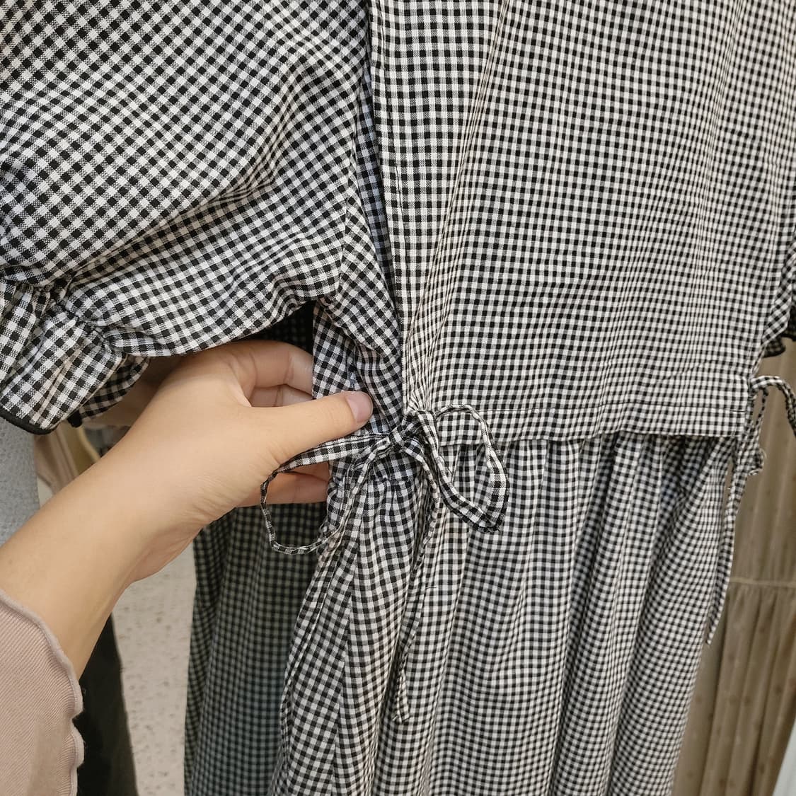 Lutique 블랙체크 원피스 상품이미지4