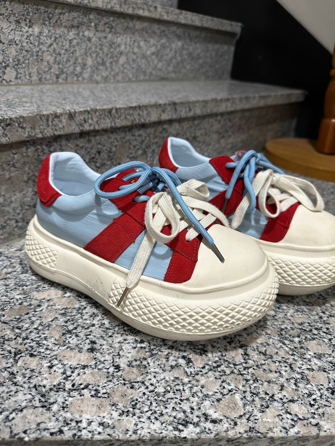 배색 플랫폼 스니커즈 하라주쿠 일본 갸루 240 통굽 상품이미지1