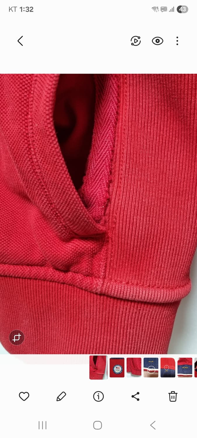 남성 레어 폴로 빈티지 USA 미국 올림픽팀 집업 빅레터링 상품이미지5