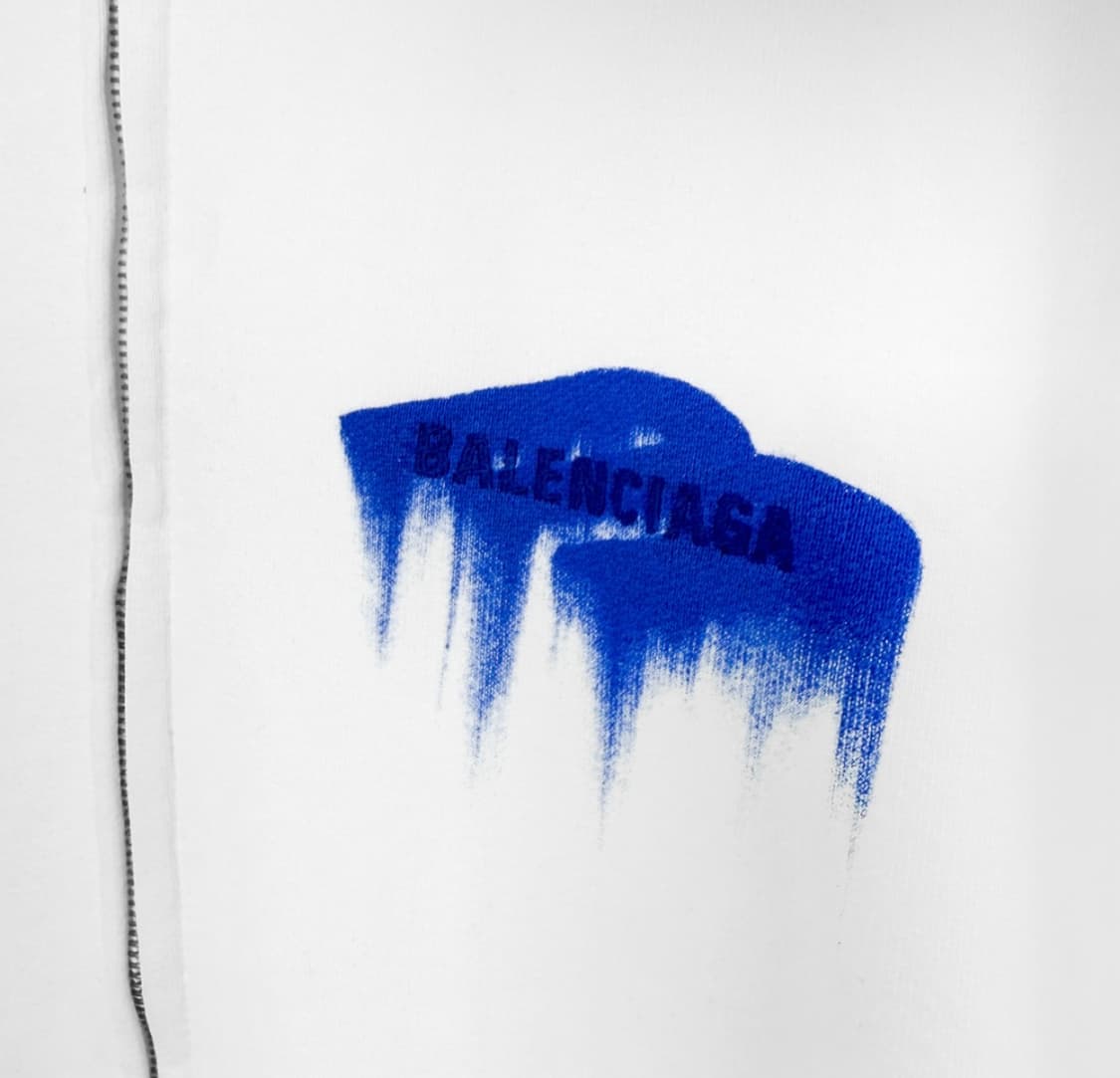 [L] 발렌시아가 남성 26ss 웻 브러시 아이콘 후드 집업 자켓 화이트 상품이미지5