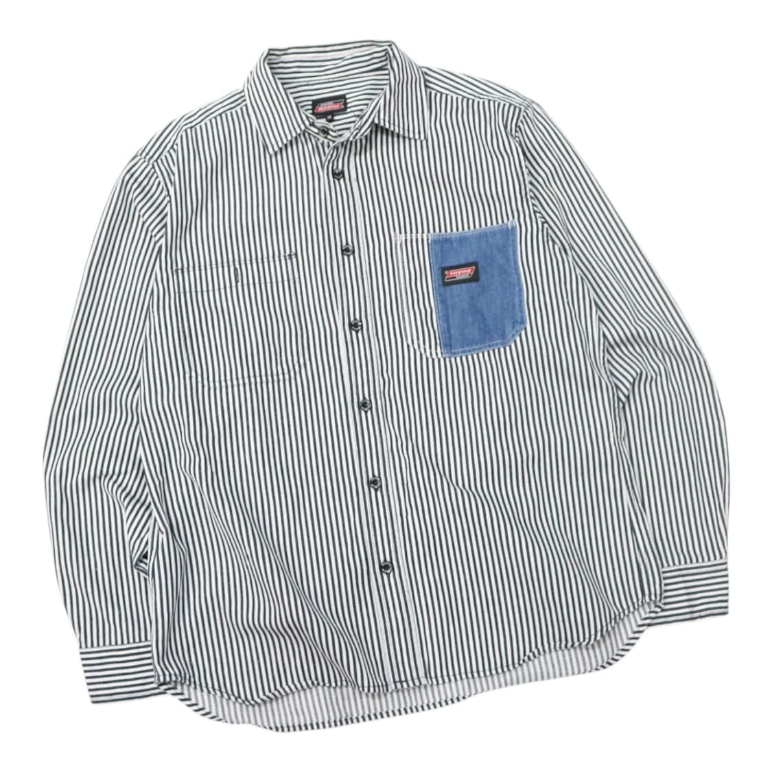 Dickies 디키즈 히코리 스트라이프 데님 포켓 워크 셔츠 (M) 상품이미지1