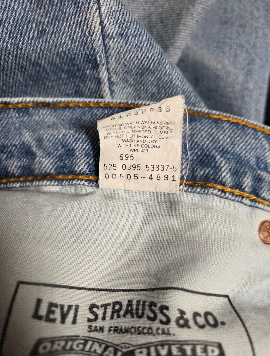 90s 리바이스 메이드인 USA 505 데님 팬츠 34x30 상품이미지6