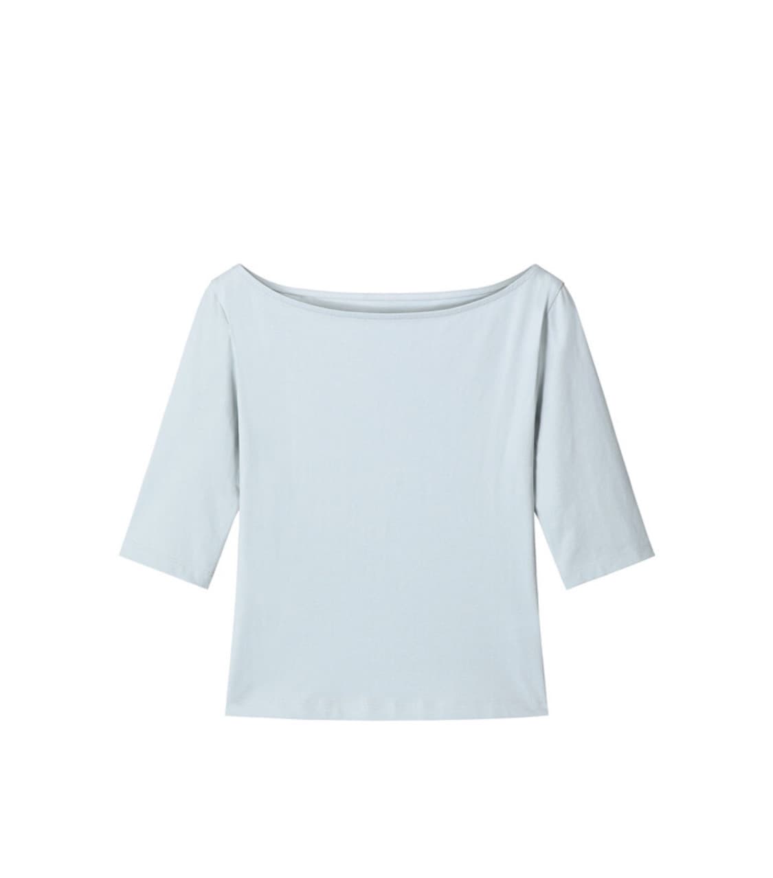 브리즈아카이브 보트넥 하프 슬리브 티셔츠 - 포그 상품이미지1