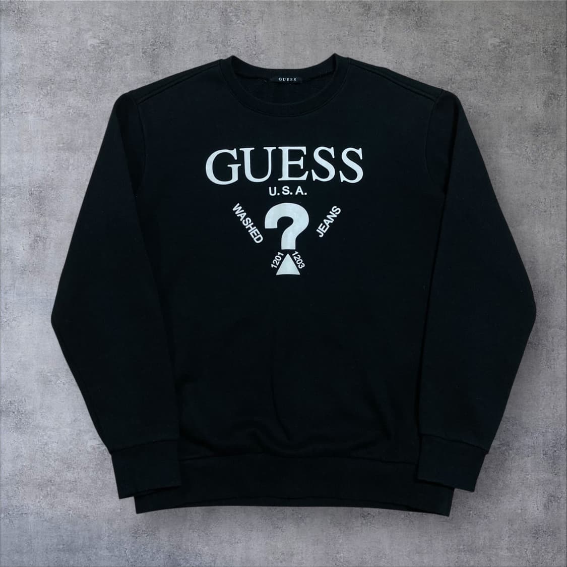 게스 y2k 빅로고 블랙 맨투맨 상품이미지1