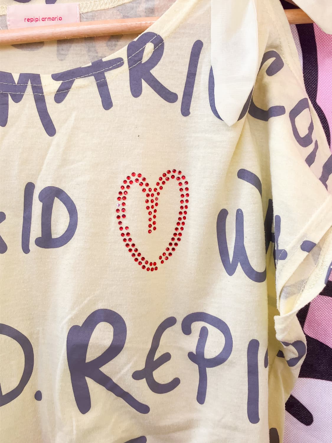 어깨트임 리본 포인트 티셔츠 상품이미지2