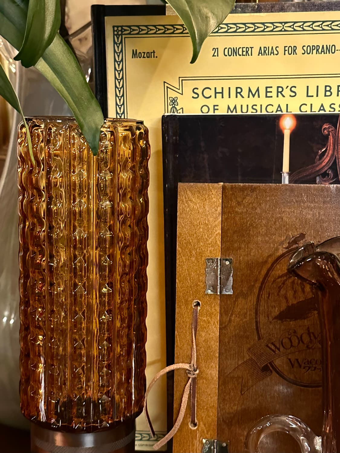 일본 빈티지 앰버 글라스 캔들 홀더  상품이미지2