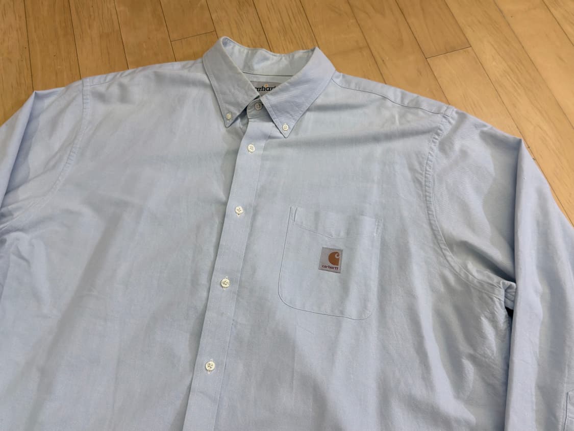 [칼하트] 가슴 74 역대급 빅사이즈! 라이트블루 오버사이즈 코튼 셔츠 상품이미지2