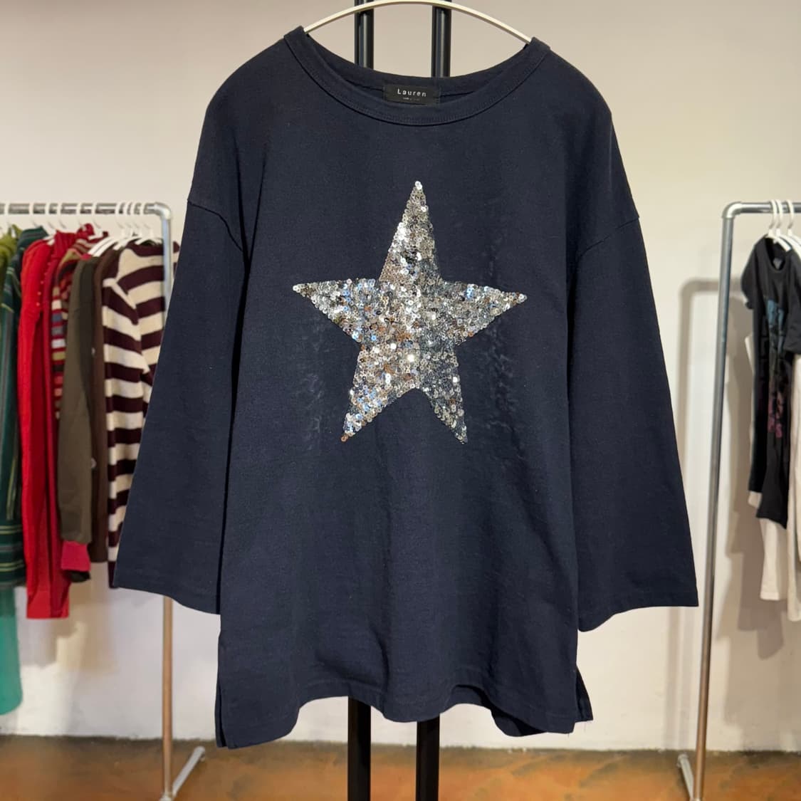 빈티지 스타 스팽글 스웨트셔츠 상품이미지4