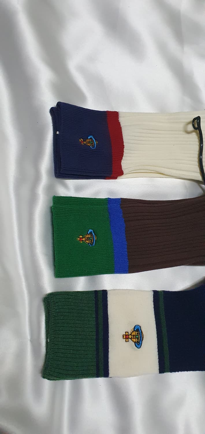 네이비 크림베이지 그린 블루 브라운 스트라이프 비비안웨스트우드 양말  상품이미지8