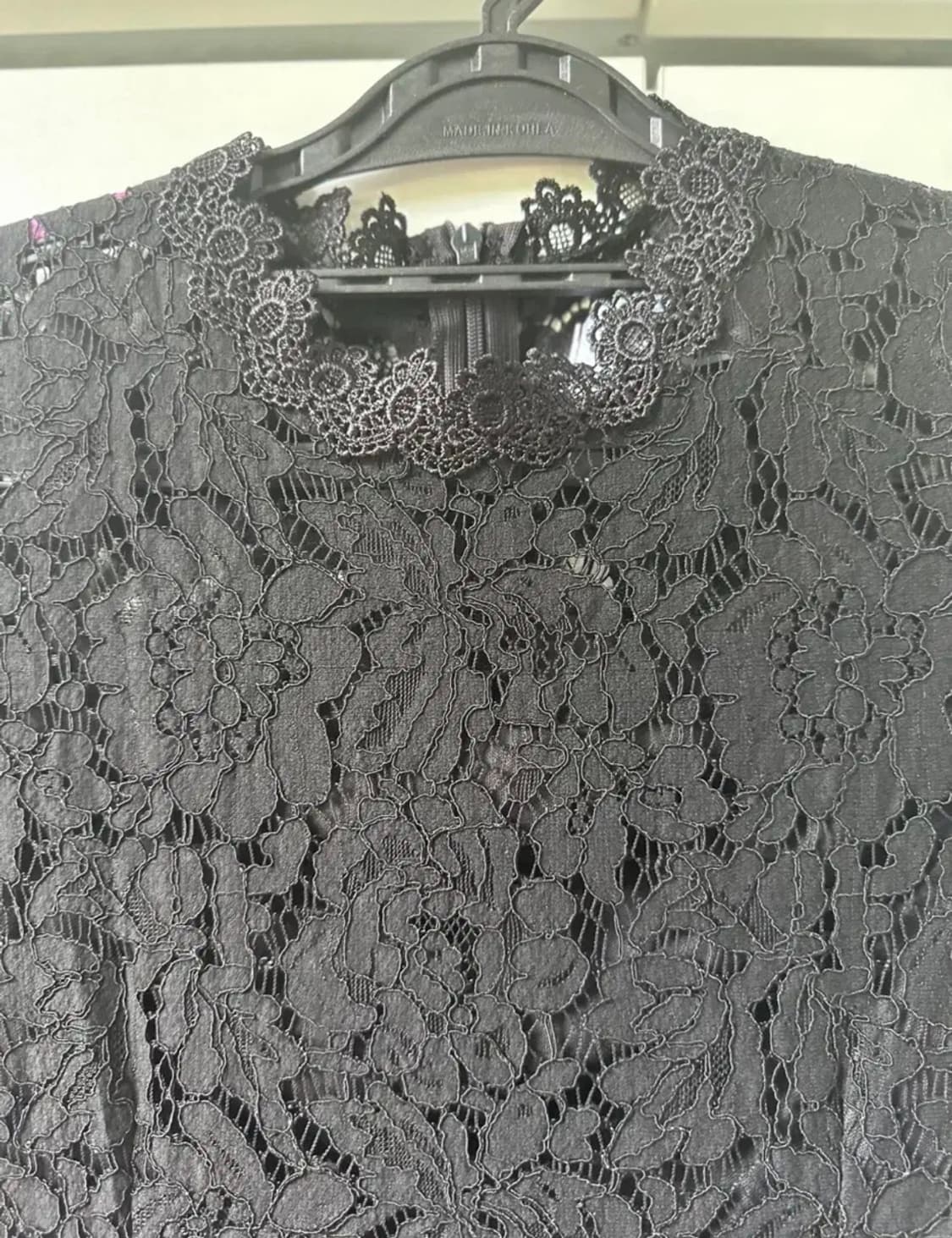 블랙 레이스 플라워 롱 원피스 상품이미지6