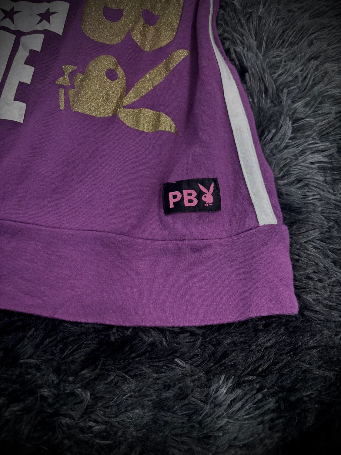 Playboy 퍼플 레터링 슬리브리스 상품이미지4