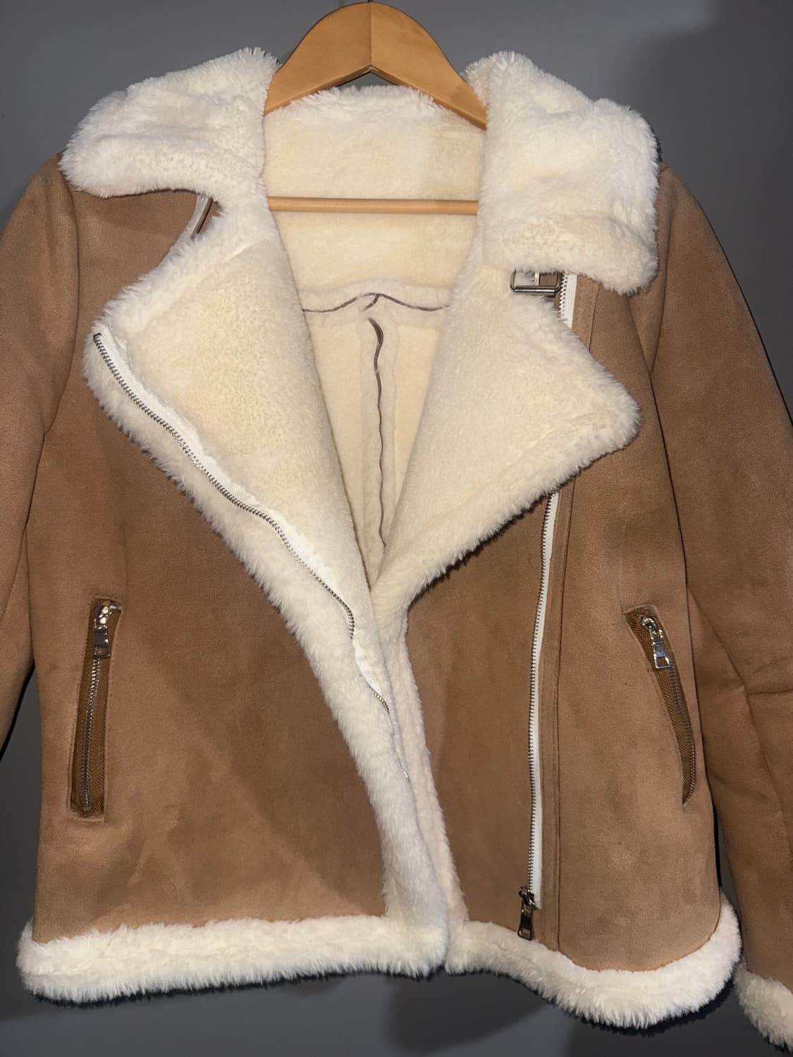 빈티지 브라운 하이넥 무스탕 상품이미지2