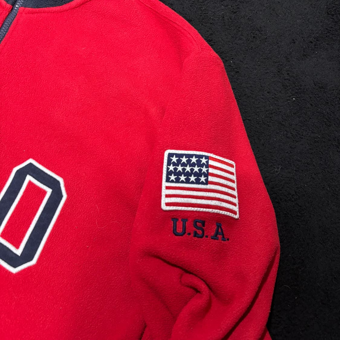 L 폴로 랄프로렌 빅로고 성조기 반집업 후리스 상품이미지4