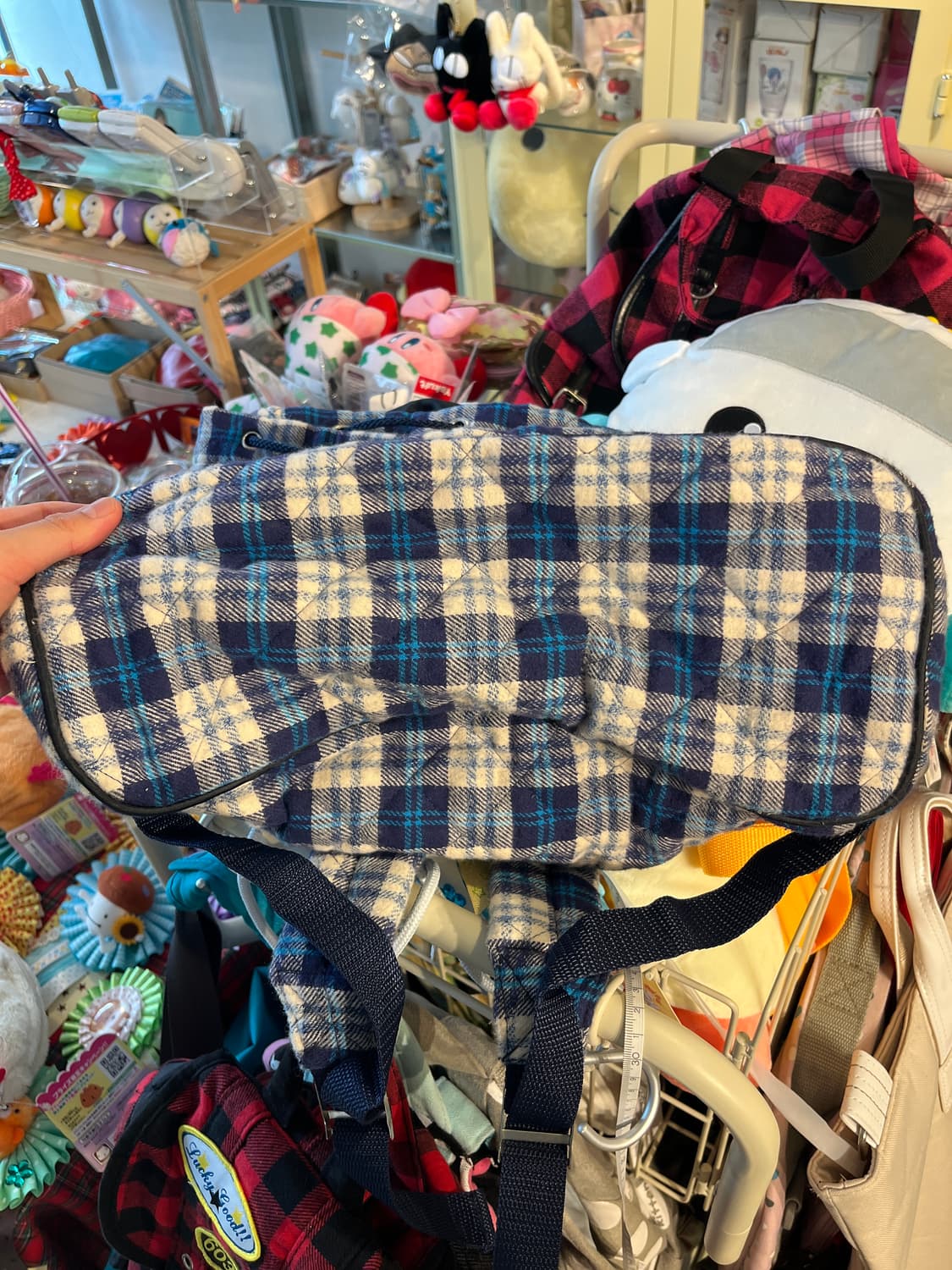 오일릴리 블루 체크 백팩🌀 상품이미지7