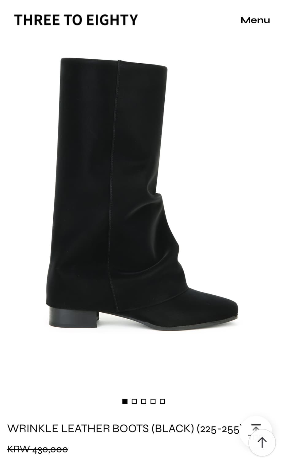 쓰리투에이티 링클레더부츠 WRINKLE LEATHER BOOTS 250 상품이미지1