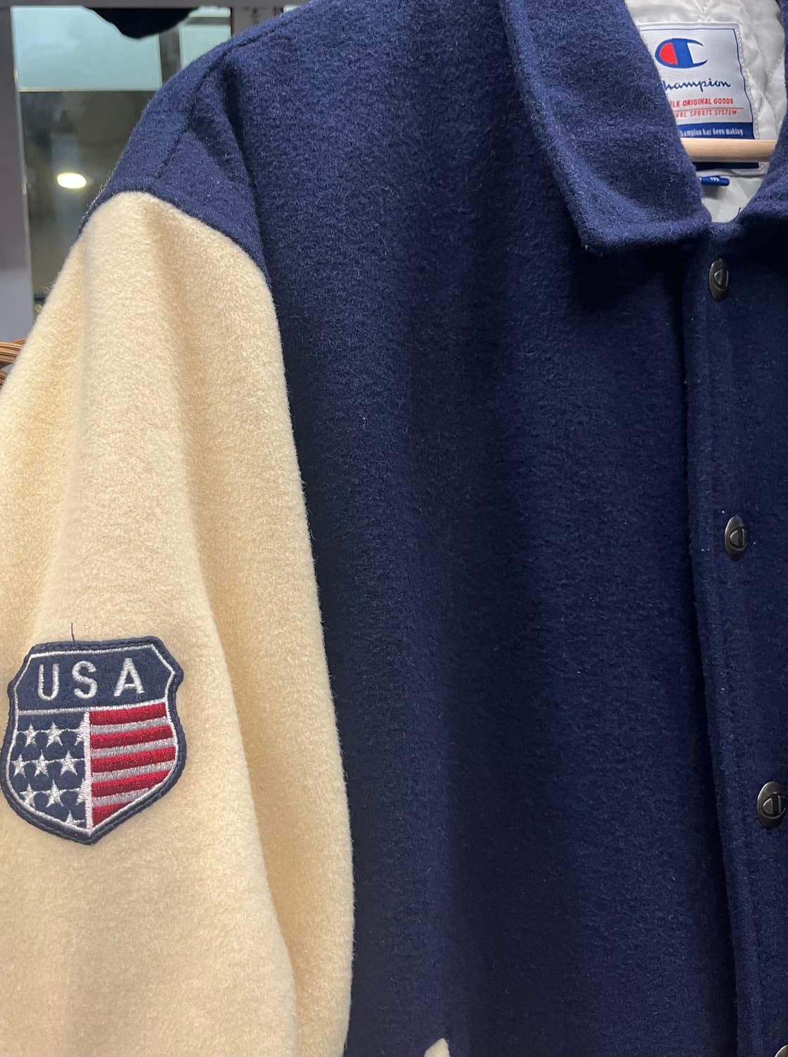 00s 챔피온 바시티 자켓 네이비/아이보리 상품이미지3