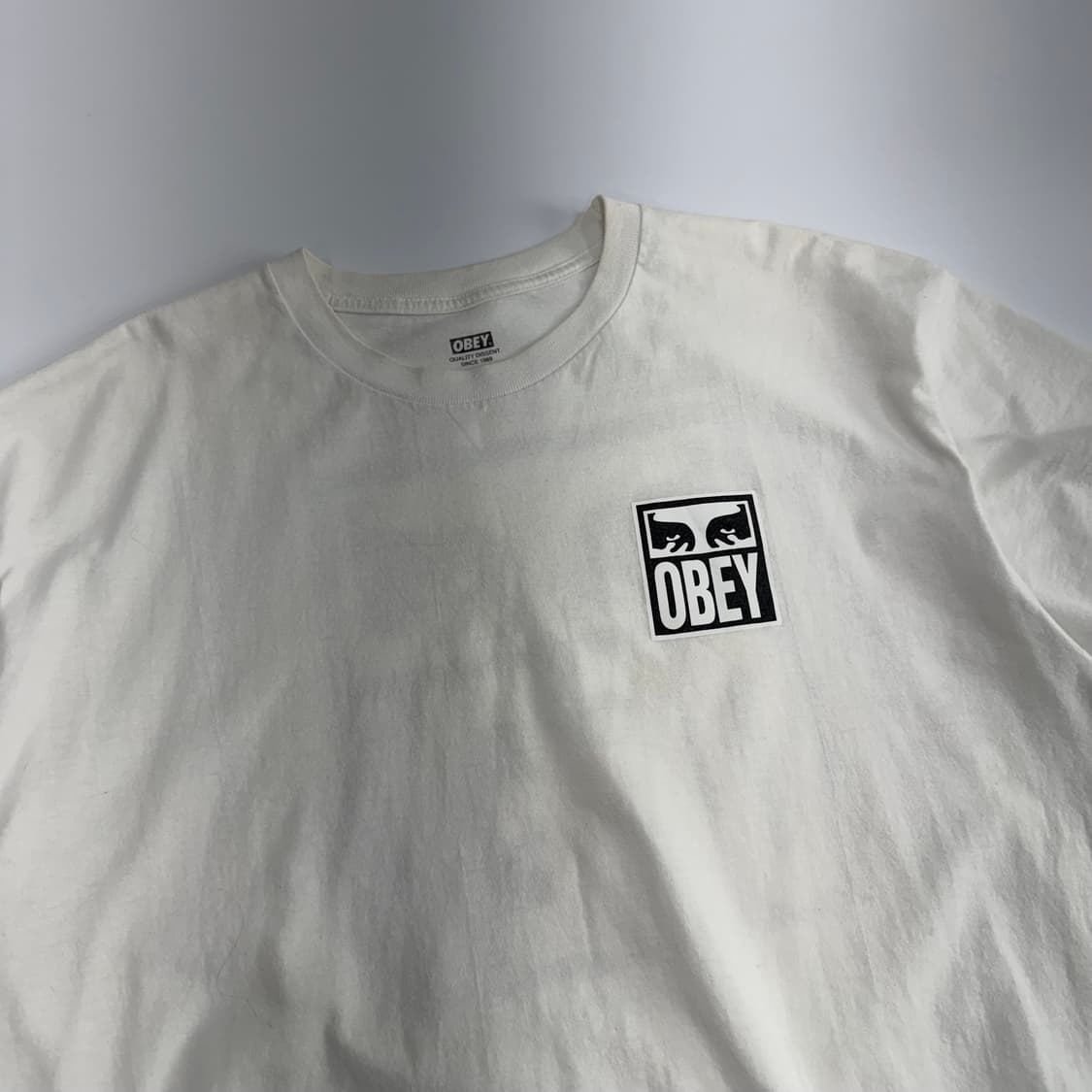 Obey 오베이 백 로고 화이트 반팔 상품이미지5