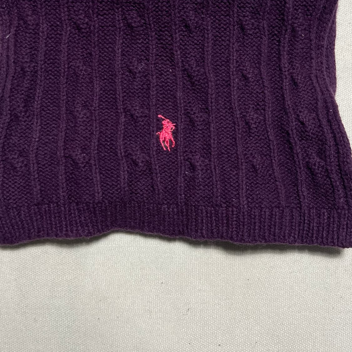 OS 폴로랄프로렌 퍼플 케이블 머플러 상품이미지3