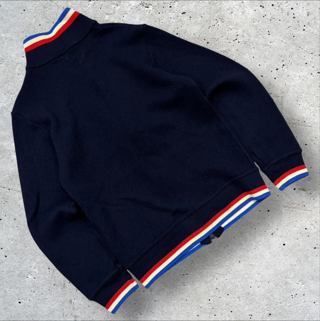 [3] 라코스테 울 네이비 컬러 배색 니트 집업 가디건 C41 상품이미지2