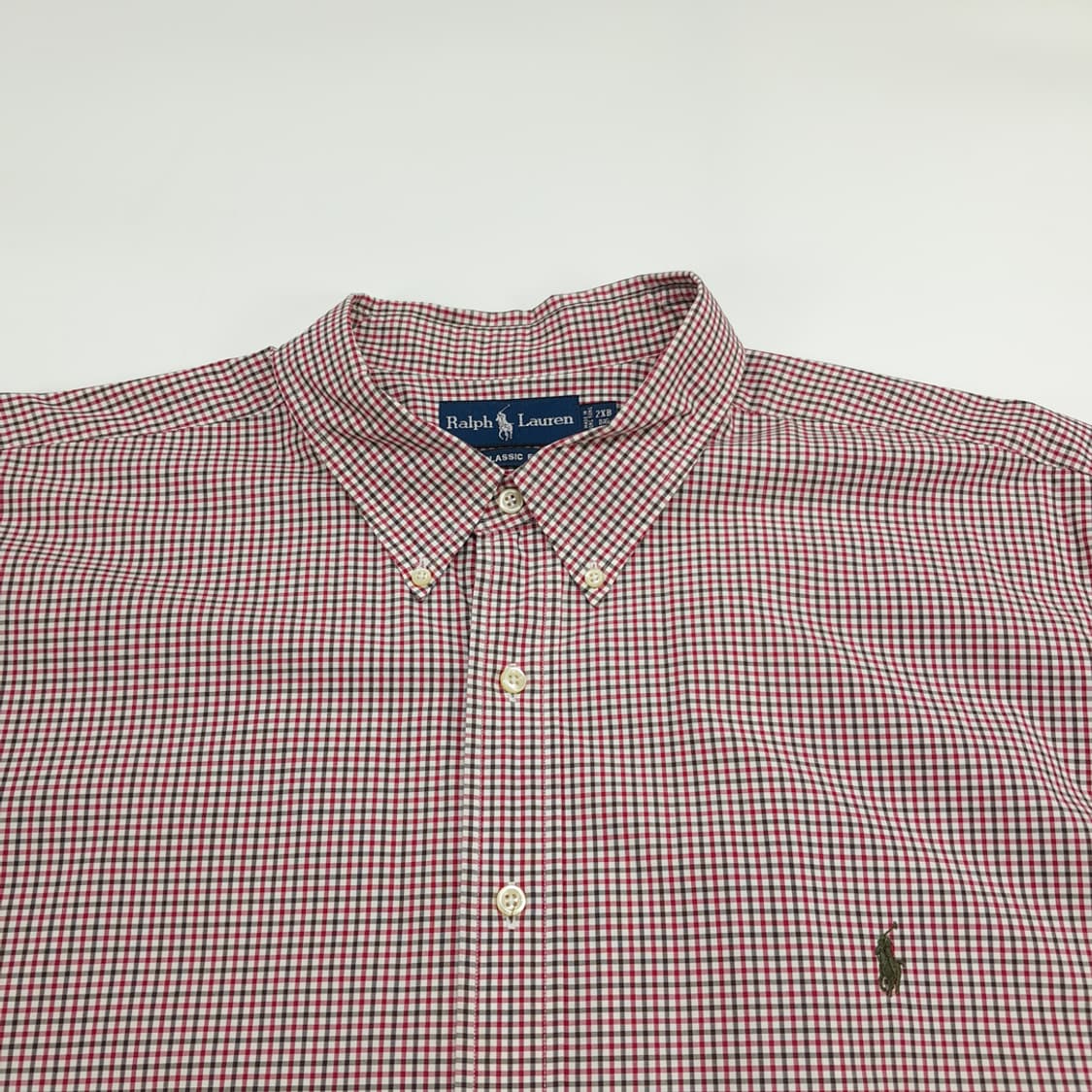 Co546 2XL Big 폴로 랄프로렌 마이크로체크 반팔 셔츠 남방 상품이미지2