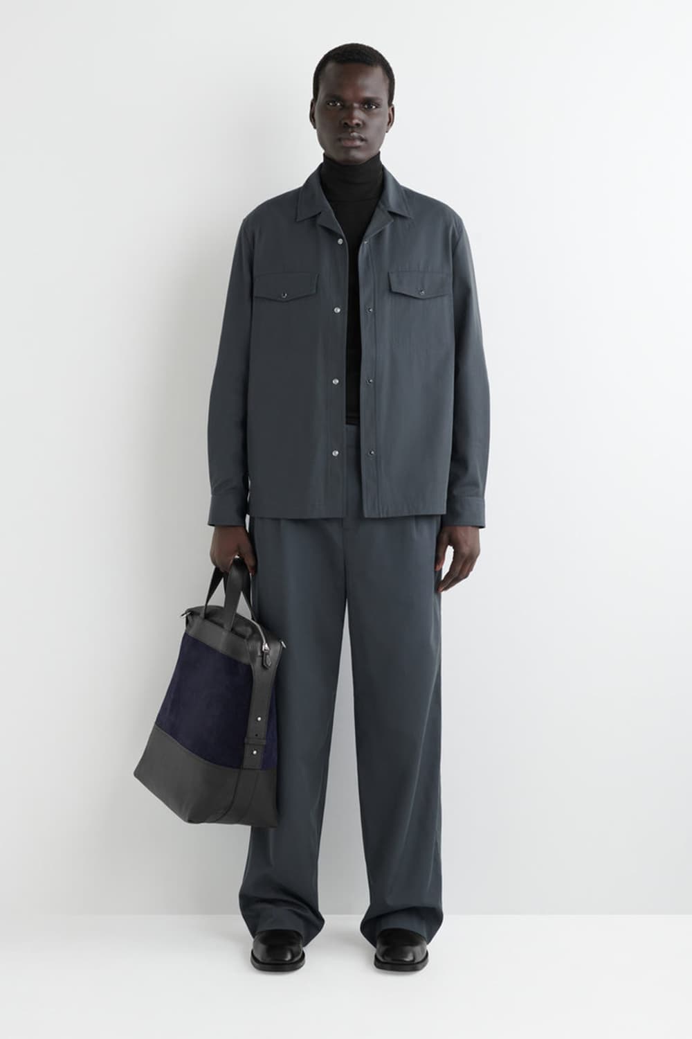 cos 플리티드 와이드 레그 트라우저 그레이 48 상품이미지1